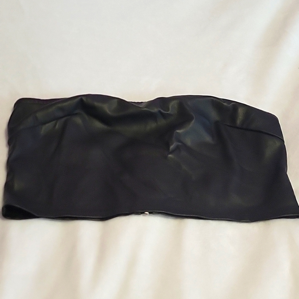MissPap Leather Zip Tube Top sz US12